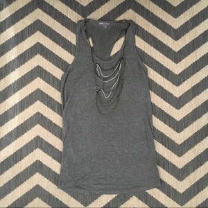 Vince Embellished Chain Racerback Tank